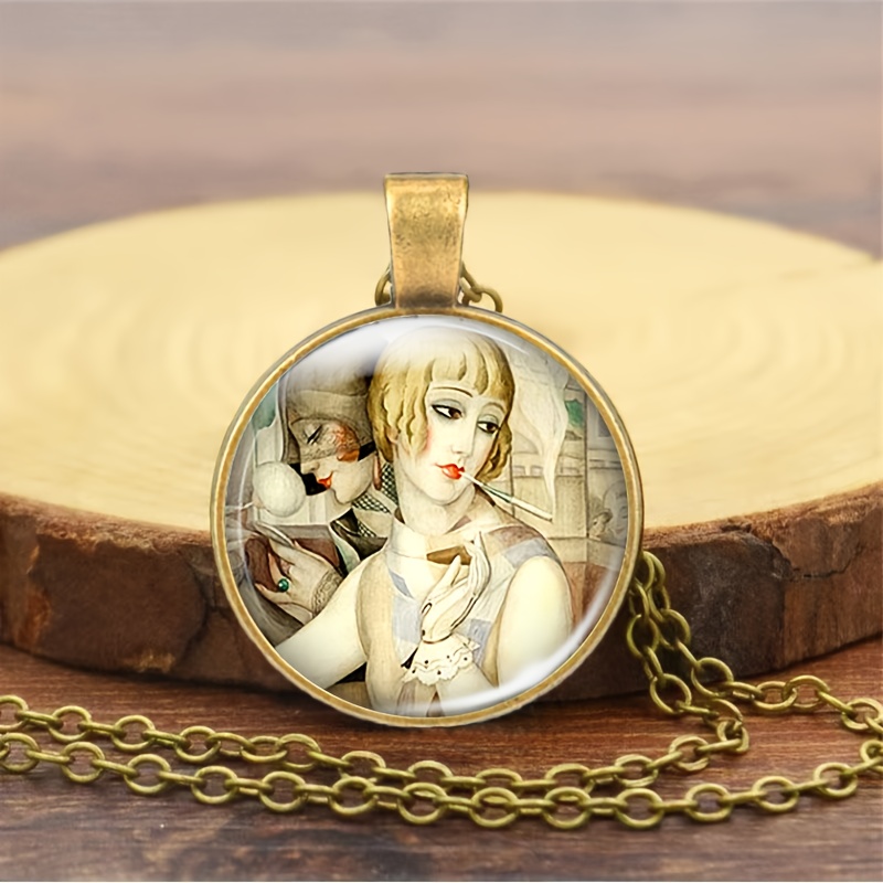 Brown Metal Classic Chain Necklace with Vintage Design